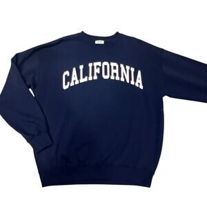 Reflex Sweatshirt Women California Print Navy Size S Fleece Pullover
